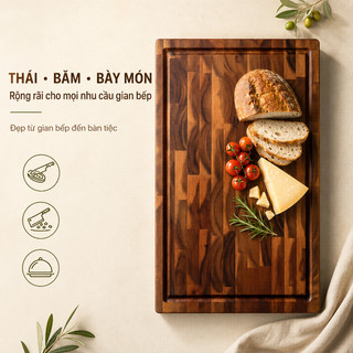 [Sản phầm mới] Thớt gỗ Teak chính hãng, cao cấp, hàng xuất khẩu, không cong vênh, an toàn sức khỏe