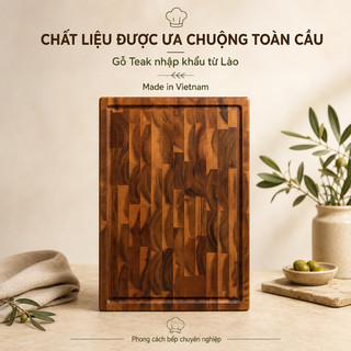 [Sản phầm mới] Thớt gỗ Teak chính hãng, cao cấp, hàng xuất khẩu, không cong vênh, an toàn sức khỏe