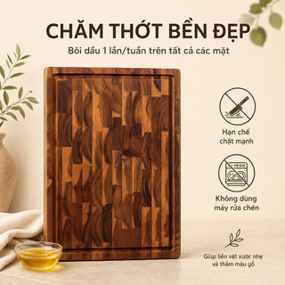 [Sản phầm mới] Thớt gỗ Teak chính hãng, cao cấp, hàng xuất khẩu, không cong vênh, an toàn sức khỏe