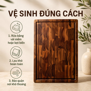 [Sản phầm mới] Thớt gỗ Teak chính hãng, cao cấp, hàng xuất khẩu, không cong vênh, an toàn sức khỏe