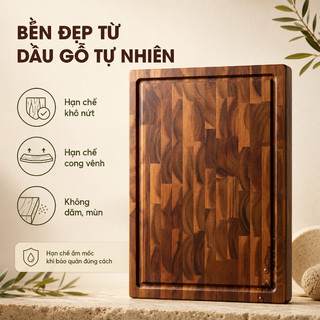 [Xả kho] Thớt gỗ Teak Acacia chính hãng, cao cấp, hàng xuất khẩu, không cong vênh, an toàn sức khỏe