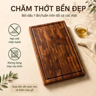 [Xả kho] Thớt gỗ Teak Acacia chính hãng, cao cấp, hàng xuất khẩu, không cong vênh, an toàn sức khỏe
