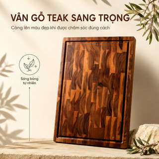 [Xả kho] Thớt gỗ Teak Acacia chính hãng, cao cấp, hàng xuất khẩu, không cong vênh, an toàn sức khỏe