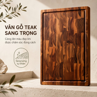 [Sản phẩm mới] Thớt gỗ Teak Keo Acacia, hàng cao cấp xuất khẩu, hạn chế mùn mốc, an toàn sức khỏe