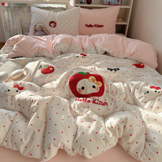 [Tặng Vỏ Ôm Mở Bán] Set 4 Món Chăn Ga Gối Đũi Thêu Xù Vintage Xinh Yêu Cho Gia Đình - Decor Phòng Ngủ Dễ Thương, Mát Mẻ