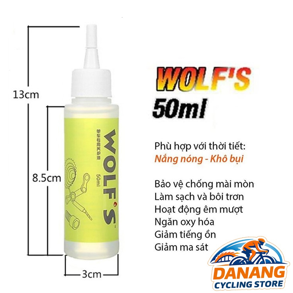 Dầu Nhớt Tra Sên Xích Líp Xe Đạp WOLF'S 50ml – Dầu Bôi Trơn Sên, Líp, Chống Rỉ Sét, Bảo Dưỡng Xe Đạp