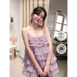 Set Áo Babydoll Tầng Màu Tím - Hàng Thiết Kế - Nữ
