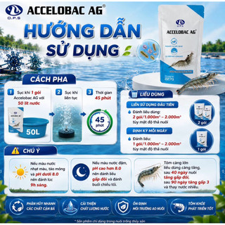 ( COMBO 15 GÓI) ACCELOBAC AG 22G- phân hủy các chất cặn bã, cải thiện chất lượng nước ao nuôi