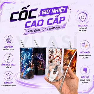Bình Nước Giữ Nhiệt Hoạt Hình VUASI Dễ Thương 500ML Thép Không Gỉ - Có Ống Hút INOX