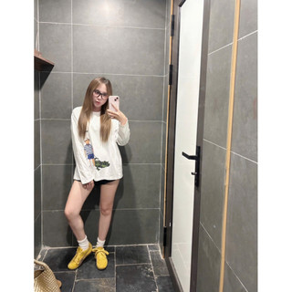 Áo dài tay in hình dắt cá sấu chất cotton thời trang nữ, áo dài tay thời trang nữ