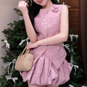 Set Gile Chân Váy Phồng - Hàng Thiết Kế Màu Hồng- TY CLOTHING