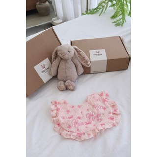 Yếm bèo thêu tên xô Muslin 4 lớp mềm mịn cho bé