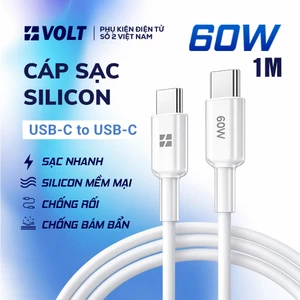 Dây Sạc Nhanh 60W Siêu Mềm Silicon-Sạc PD Đa Thiết Bị, Chống Gập, Chống Rối, Độ Bền Cao, Bảo Hành 12 Tháng