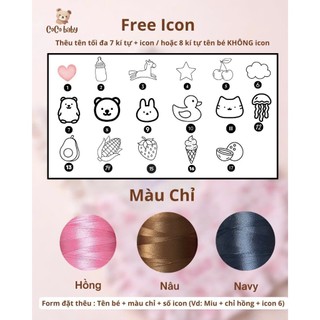 Yếm bèo thêu tên xô Muslin 4 lớp mềm mịn cho bé