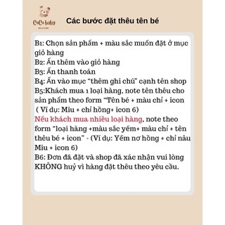 Yếm bèo thêu tên xô Muslin 4 lớp mềm mịn cho bé
