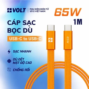 Cáp Sạc Nhanh USB C to C 65W PD, Dây Sạc Type C Bọc Dù Siêu Bền 1M Cho Laptop, iPhone 15/16, Samsung, iPad