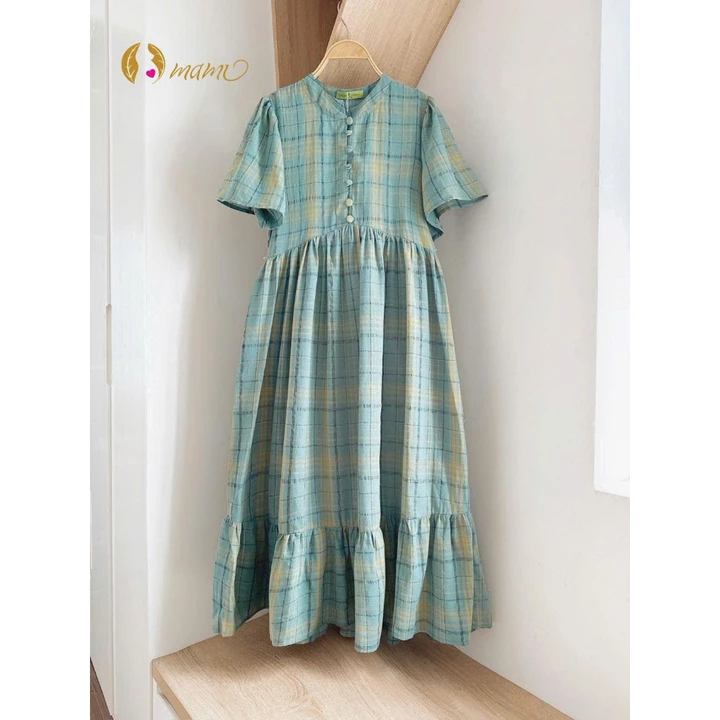 Đầm váy bầu Mami chất liệu thô hàn mềm dáng dài cho mẹ bầu đi làm đi chơi váy bầu mùa hè váy bầu thiết kế