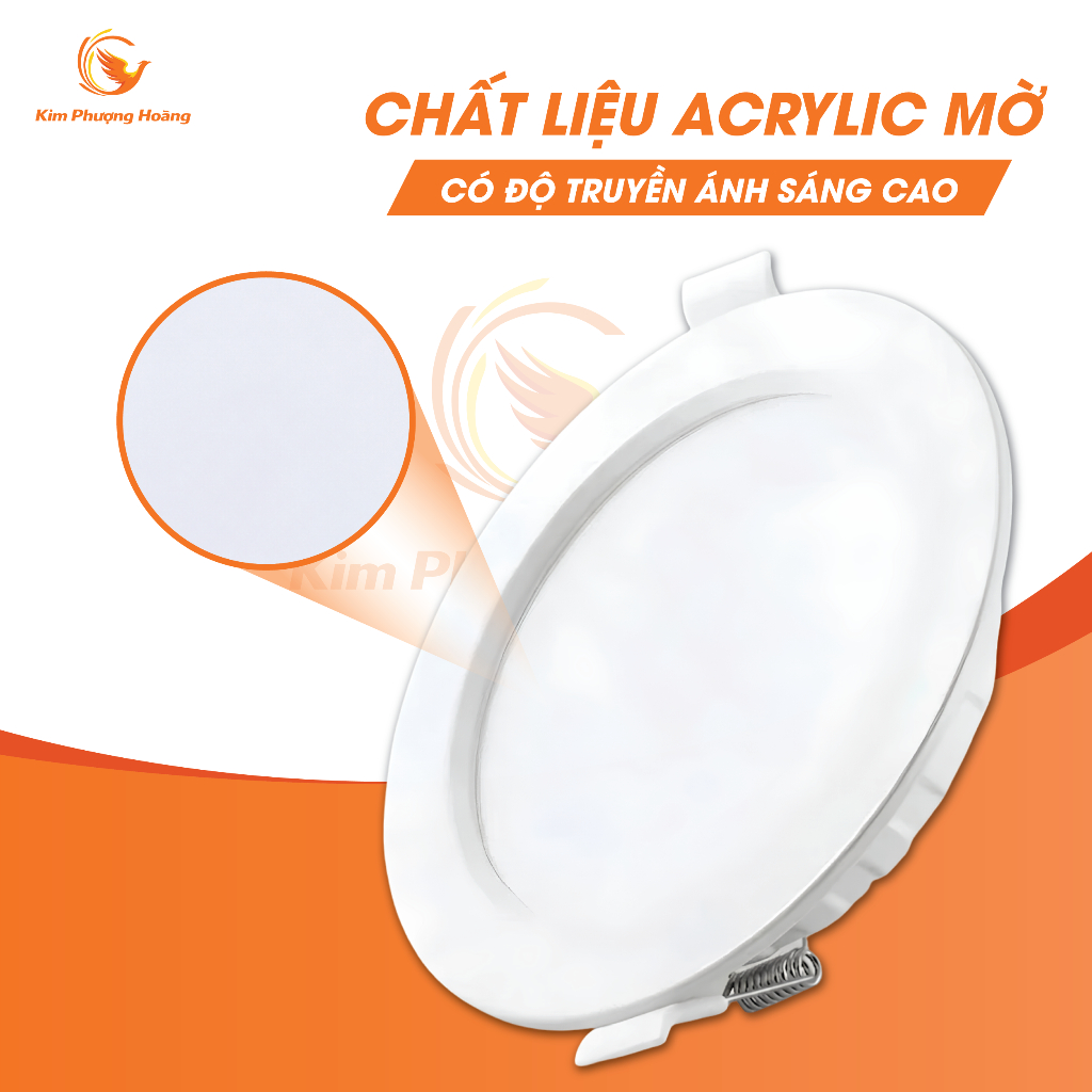 Đèn LED Âm Trần Không Viền Nguồn Liền| Đèn Led Downlight 5W 9W 12W Phi 90-110 BH 2 Năm