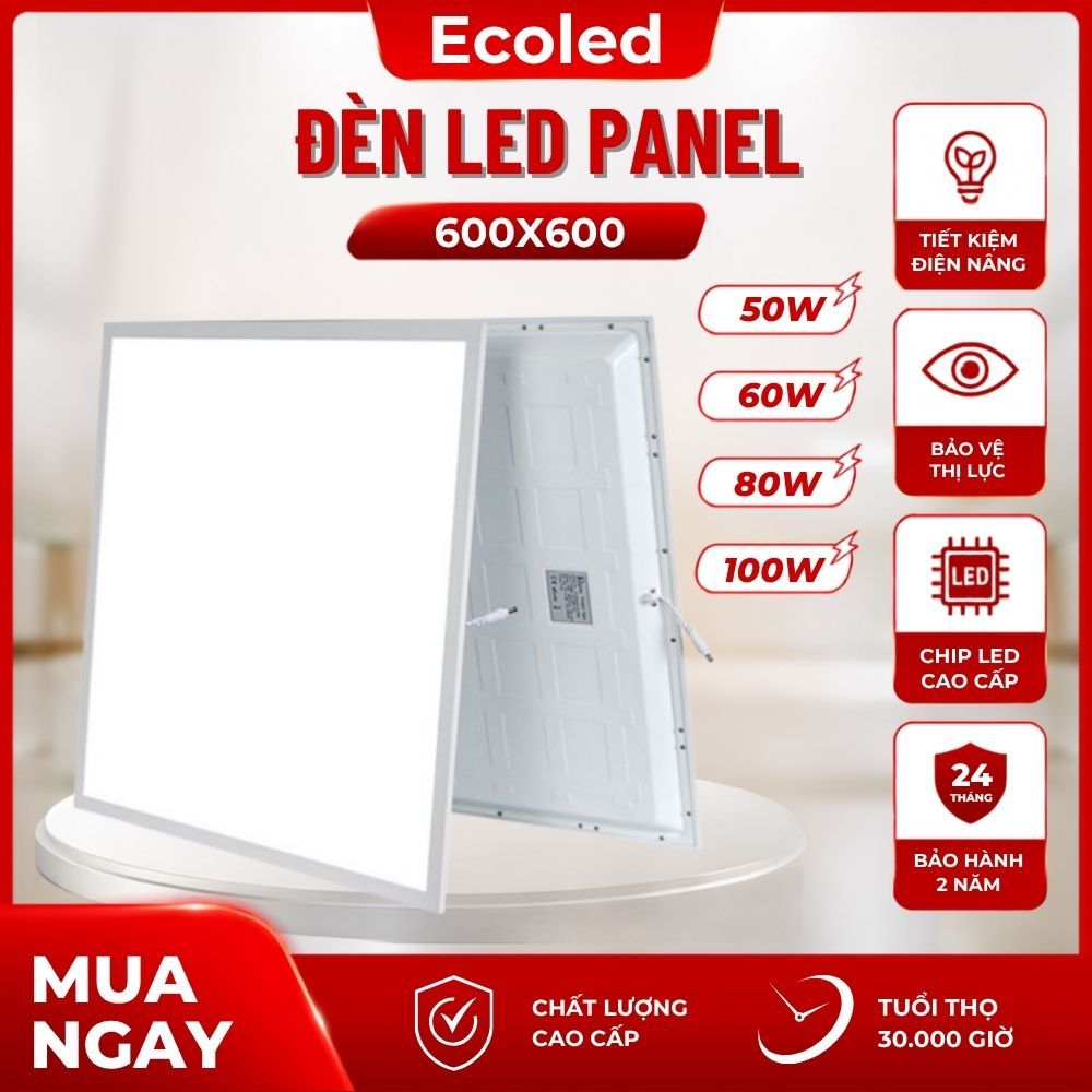 Đèn vuông panel 60*60cm Công suất 100W | Đèn panel ốp nổi bắt vít Đèn thả trần thạch cao, BH 2 năm
