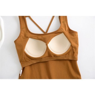 [ PURE COTTON ] Áo ba lỗ Bratop MELINFA  cao cấp có đệm mút 3D định hình nâng đỡ mã VAA0564