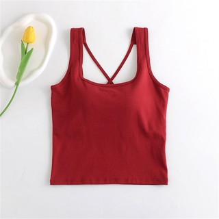 [ PURE COTTON ] Áo ba lỗ Bratop MELINFA  cao cấp có đệm mút 3D định hình nâng đỡ mã VAA0564