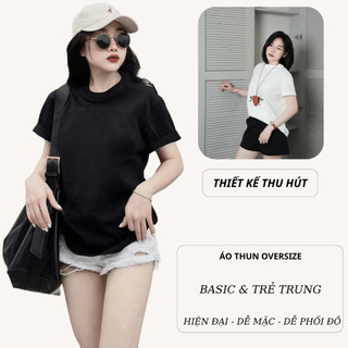 Áo Thun Nữ Trơn Chepol Cao Cấp, Form Vừa, Áo Phông Cổ Tròn, Chất Cotton Co Dãn 4 Chiều, Mềm Mịn, Bigsize đến 120KG