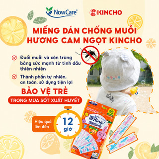 Gói miếng dán chống muỗi, đuổi côn trùng Kincho Nhật Bản hương tinh dầu cam chanh an toàn cho bé, 24 miếng chính hãng