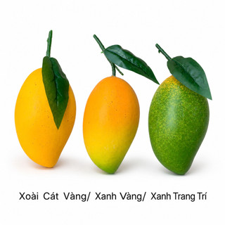 Trái Xoài Cát Giả (Vàng, Xanh, Xanh Vàng) Cao Cấp Trang Trí | Trái Cây Nhựa Foam Giống Thật Decor Quán Cà Phê Khách Sạn