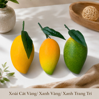 Trái Xoài Cát Giả (Vàng, Xanh, Xanh Vàng) Cao Cấp Trang Trí | Trái Cây Nhựa Foam Giống Thật Decor Quán Cà Phê Khách Sạn