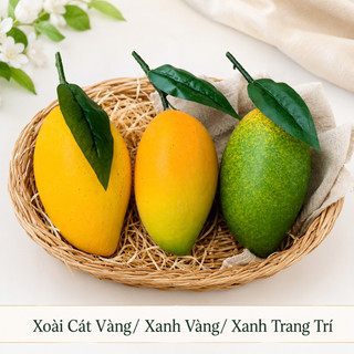 Trái Xoài Cát Giả (Vàng, Xanh, Xanh Vàng) Cao Cấp Trang Trí | Trái Cây Nhựa Foam Giống Thật Decor Quán Cà Phê Khách Sạn
