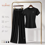 🔥HOT 2026🔥 Set Bộ Thể Thao Nữ YaSport YS78W + YS15W Xuất Mỹ Cao Cấp | Áo Thun Ôm Dáng + Quần Dài Ống Suông Gym Yoga — ảnh 3