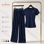 🔥HOT 2026🔥 Set Bộ Thể Thao Nữ YaSport YS78W + YS15W Xuất Mỹ Cao Cấp | Áo Thun Ôm Dáng + Quần Dài Ống Suông Gym Yoga — ảnh 2