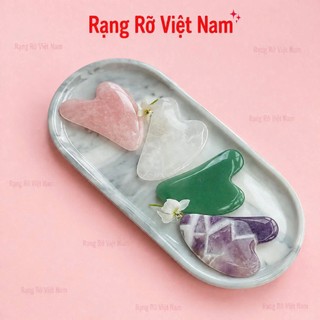 Đá Guasha Massage Nâng Cơ Mặt - Giúp Thon Gọn Mặt. Đá Guasha Thạch Anh Cao Cấp Fullbox. Đá Guasha Giúp Trẻ Hóa Da
