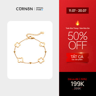 Vòng Tay Nữ Curnon Helena Gold -  Dây Mắt Xích Nhỏ Bốn Bông Hoa Thời Trang Nữ Tính - Hàng Chính Hãng