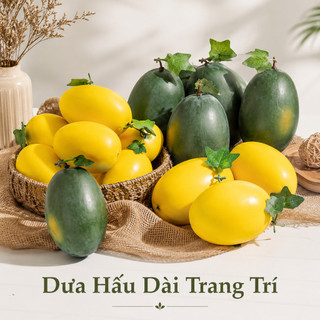 Trái Dưa Hấu Dài Giả Cao Cấp Trang Trí | Trái Cây Giả Nhựa Foam Giống Thật Decor Quán Cà Phê Khách Sạn