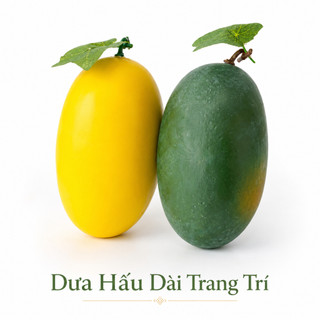 Trái Dưa Hấu Dài Giả Cao Cấp Trang Trí | Trái Cây Giả Nhựa Foam Giống Thật Decor Quán Cà Phê Khách Sạn
