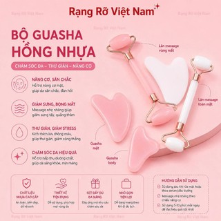 Cây Lăn Massage Mặt, Đá Guasha Massage Mặt Giúp Thon Gọn Nâng Cơ Trẻ Hóa Làn Da , Nâng Cơ , Giảm Nếp Nhăn- Giúp Thư Giãn