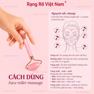 Bộ Đôi Guasha Cao Cấp Loại 1 Giúp Thon Gọn Mặt Trẻ Hóa Da. Đá Guasha Thạch Anh Kèm Cây Lăn Hàng Xịn Massage Da Mặt