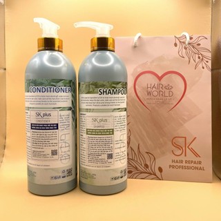 [Hàng Chuẩn] Cặp dầu gội xả SK PLUS 800ml Phục Hồi Ngăn Tóc Gãy Rụng , Siêu Mềm Mượt Tóc