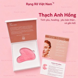 Combo Cây Lăn Đá Thạch Anh Kèm Đá Guasha Masage Nâng Cơ Mặt Giúp Thon Gọn Mặt - Làm Căng Da Kích Thích Sản Xuất Collage
