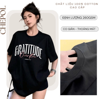 Áo Thun Nữ Chepol Form Rộng, In Overflow, Áo Phông Chất Cotton Co Giãn 4 Chiều Cao Cấp, Mềm Mịn, Có Bigsize-CP_10955