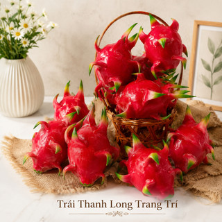 Trái Thanh Long Giả Cao Cấp Trang Trí | Trái Cây Giả Nhựa Foam Giống Thật Decor Quán Cà Phê Khách Sạn