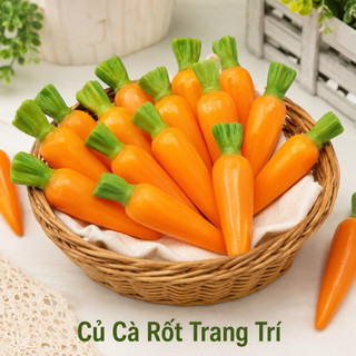 Củ Cà Rốt Giả Cao Cấp Trang Trí | Trái Cây Giả Nhựa Foam Giống Thật Decor Quán Cà Phê Khách Sạn