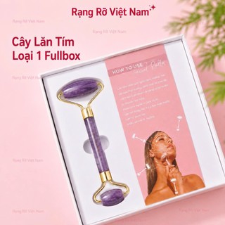 Đá Guasha Thạch Anh Tím Kèm Cây Lăn Thạch Anh Tím Hàng Hiếm Cao Cấp Giúp Nâng Cơ Mặt Giảm Nếp Nhăn - Bộ Đá Guasha Tím