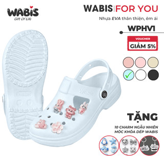 [Tặng Charm + Móc Khóa Chính Hãng] Dép Sục WABIS Platform Happiness V1 Đế 3cm Thoáng Khí, Êm Chân, Chống Trượt [WPH-V1]