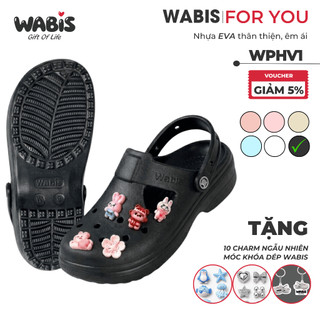 [Tặng Charm + Móc Khóa Chính Hãng] Dép Sục WABIS Platform Happiness V1 Đế 3cm Thoáng Khí, Êm Chân, Chống Trượt [WPH-V1]