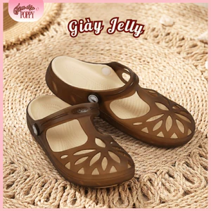 Giày Jelly Nữ Lỗ Thoáng Khí Hình Hoa Mẫu Hè 2026, Dép Sục Nhựa Dẻo Siêu Mềm Êm Chống Trơn Trượt