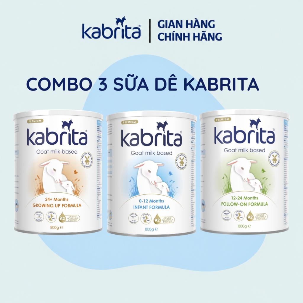 Combo 3 lon Sữa dê Kabrita, Lon 800g x3 , Nhập khẩu Hà Lan