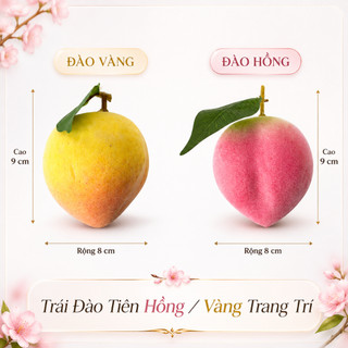 Trái Đào Tiên Giả Cao Cấp Trang Trí | Trái Cây Giả Nhựa Foam Giống Thật Decor Quán Cà Phê Khách Sạn