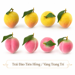 Trái Đào Tiên Giả Cao Cấp Trang Trí | Trái Cây Giả Nhựa Foam Giống Thật Decor Quán Cà Phê Khách Sạn